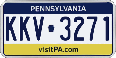 PA license plate KKV3271