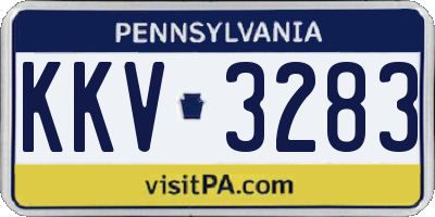 PA license plate KKV3283