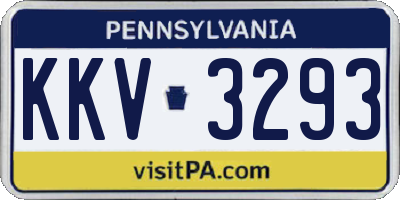 PA license plate KKV3293