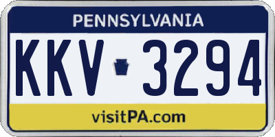 PA license plate KKV3294