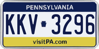 PA license plate KKV3296