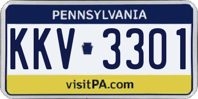 PA license plate KKV3301