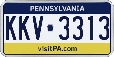 PA license plate KKV3313
