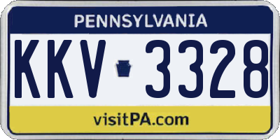 PA license plate KKV3328