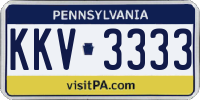 PA license plate KKV3333