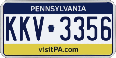 PA license plate KKV3356