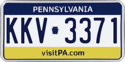 PA license plate KKV3371
