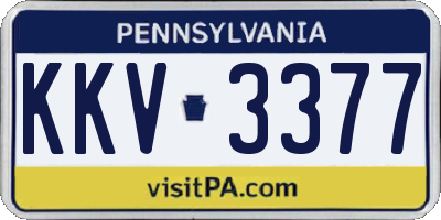 PA license plate KKV3377