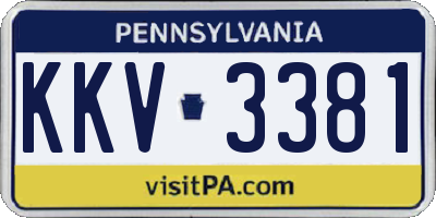 PA license plate KKV3381