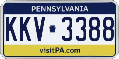 PA license plate KKV3388