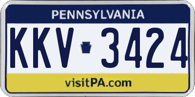 PA license plate KKV3424