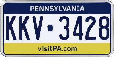 PA license plate KKV3428