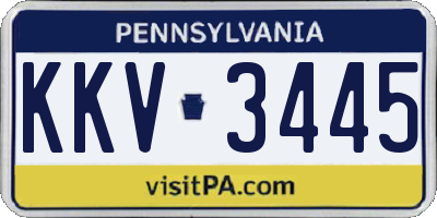 PA license plate KKV3445