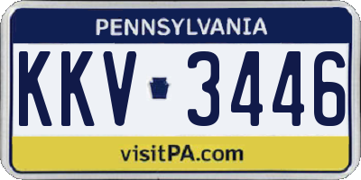 PA license plate KKV3446