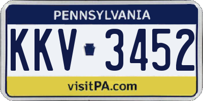 PA license plate KKV3452