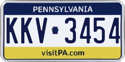 PA license plate KKV3454