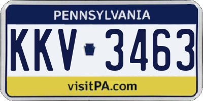 PA license plate KKV3463