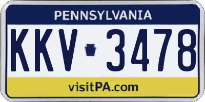 PA license plate KKV3478