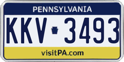 PA license plate KKV3493