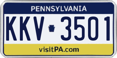 PA license plate KKV3501
