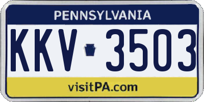 PA license plate KKV3503