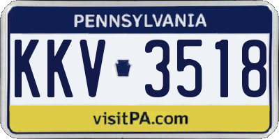 PA license plate KKV3518