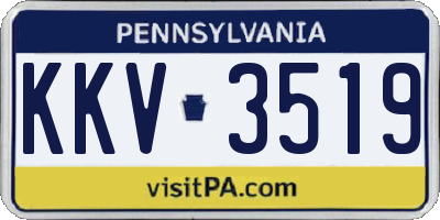 PA license plate KKV3519
