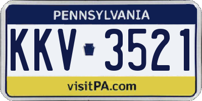 PA license plate KKV3521