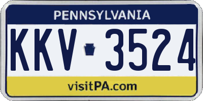 PA license plate KKV3524