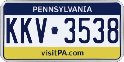 PA license plate KKV3538