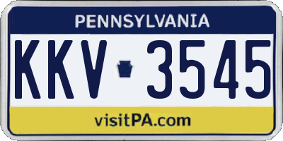 PA license plate KKV3545