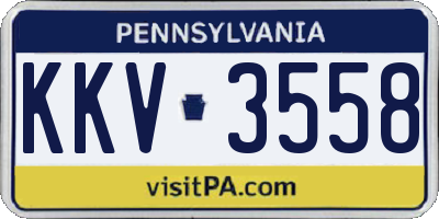 PA license plate KKV3558