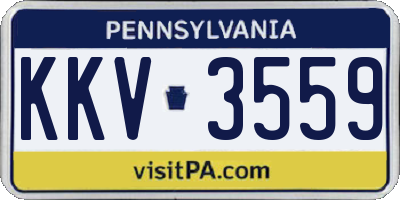 PA license plate KKV3559