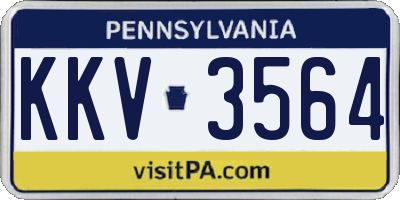 PA license plate KKV3564