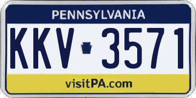 PA license plate KKV3571