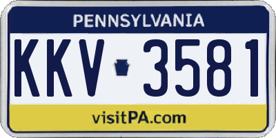 PA license plate KKV3581