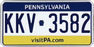 PA license plate KKV3582