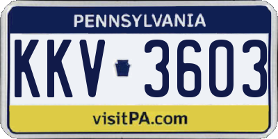 PA license plate KKV3603