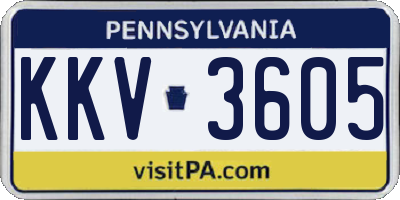 PA license plate KKV3605