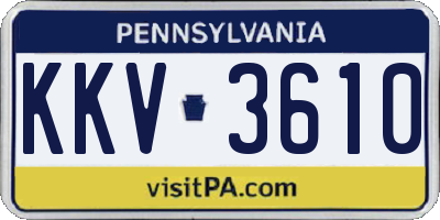 PA license plate KKV3610
