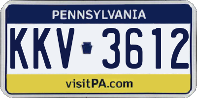 PA license plate KKV3612