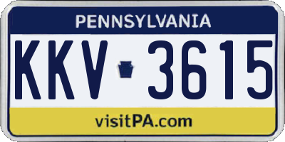 PA license plate KKV3615