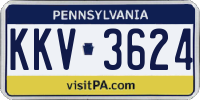 PA license plate KKV3624