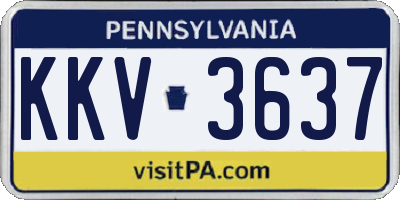 PA license plate KKV3637