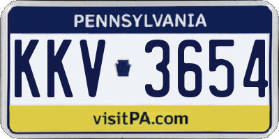 PA license plate KKV3654