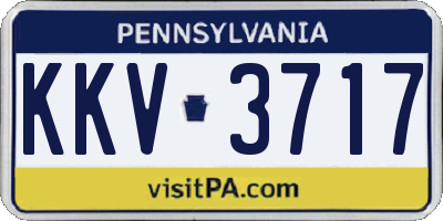 PA license plate KKV3717
