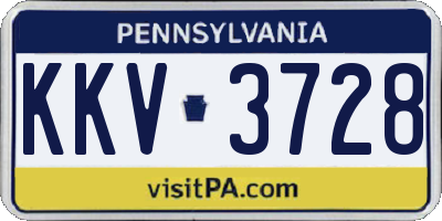 PA license plate KKV3728