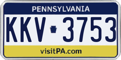 PA license plate KKV3753