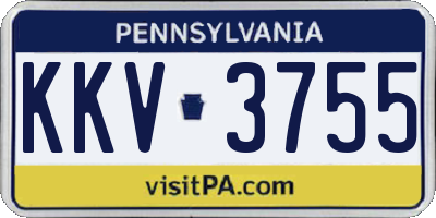 PA license plate KKV3755