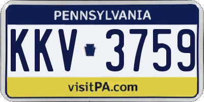 PA license plate KKV3759